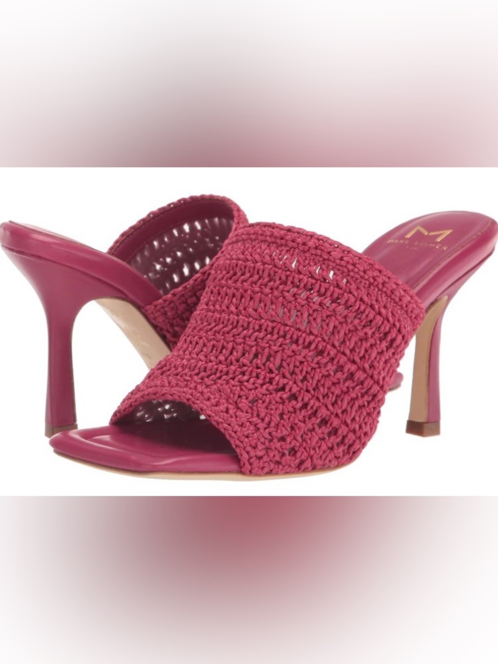 Marc Fisher Pink Knit Slide Stiletto Heels: Size 6
